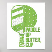 Grappige pickleball paddle up boterkop poster (Voorkant)