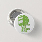 Grappige pickleball paddle up boterkop ronde button 3,2 cm (Voorkant /achterkant)