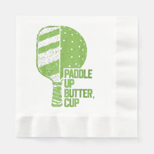 Grappige pickleball paddle up boterkop servet