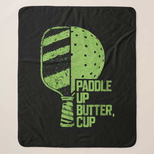 Grappige pickleball paddle up boterkop sherpa deken (Voorkant)