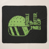 Grappige pickleball paddle up boterkop sherpa deken (Voorkant (horizontaal))