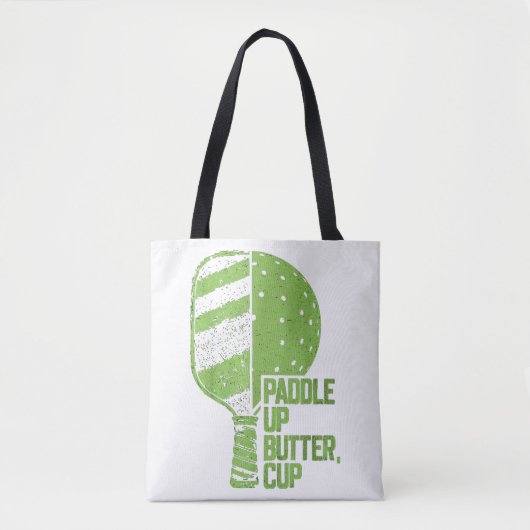 Grappige pickleball paddle up boterkop tote bag (Voorkant)