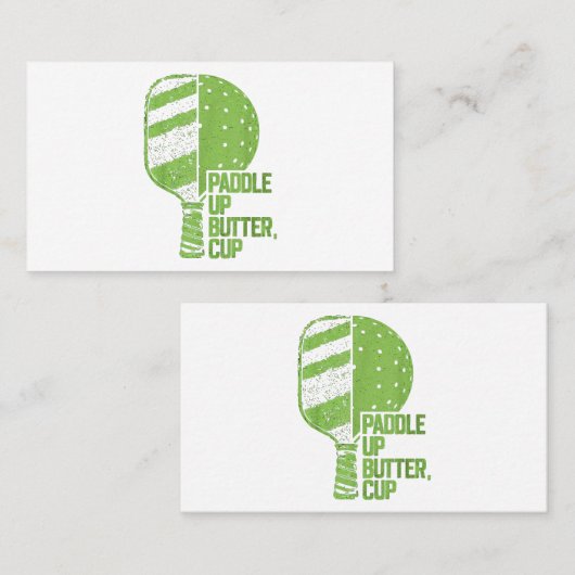 Grappige pickleball paddle up boterkop visitekaartje (Voorkant / Achterkant)