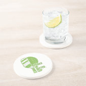 Grappige pickleball paddle up boterkop zandsteen onderzetter (Zijkant)