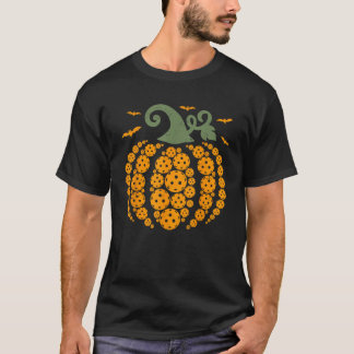 Grappige Pickleball Pompoen Gelukkige Halloween Da T-shirt