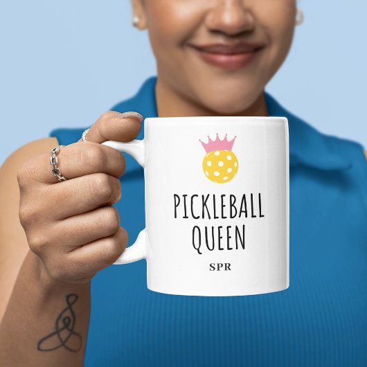 Grappige Pickleball Queen, aangepaste monogram naa Koffiemok