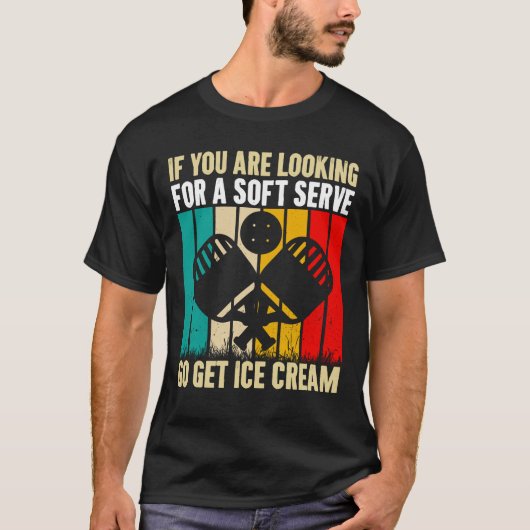 Grappige Pickleball Soft Serve Ice Cream Picklebal T-shirt (Voorkant)