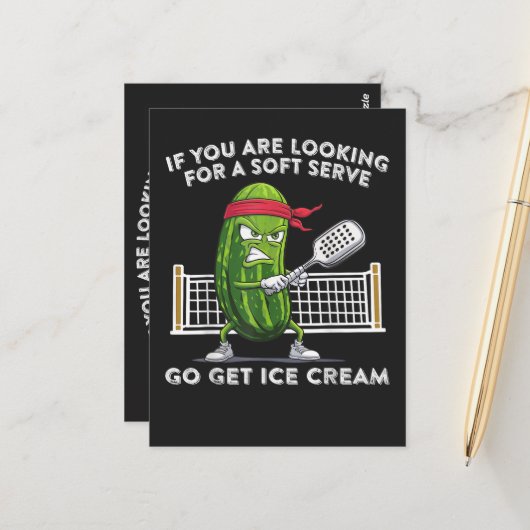 Grappige Pickleball-speler Briefkaart (Voorkant / Achterkant in situ)