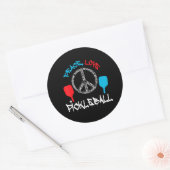 Grappige pickleball speler cadeau vrede liefde ronde sticker (Envelop)