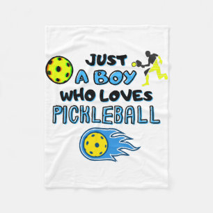 Grappige Pickleball Speler Gewoon Een Jongen Die V Fleece Deken