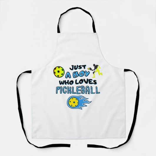 Grappige Pickleball Speler Gewoon Een Jongen Die V Schort (Voorkant)
