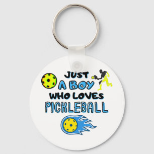 Grappige Pickleball Speler Gewoon Een Jongen Die V Sleutelhanger