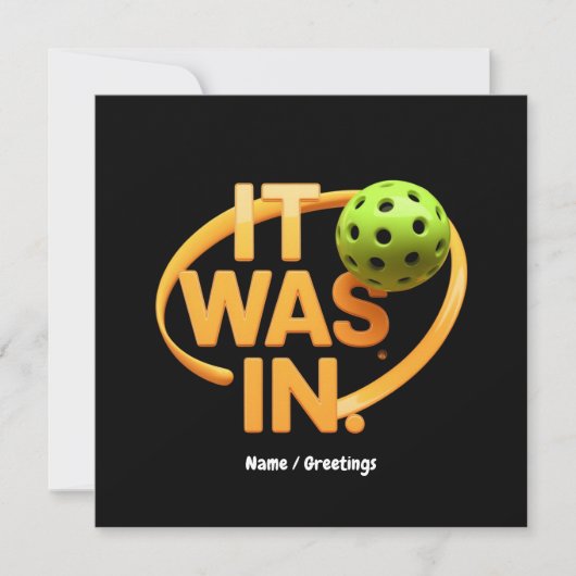 Grappige pickleball speler "Het was in" paddleball Kaart (Voorkant)