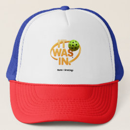 Grappige pickleball speler "Het was in" paddleball Trucker Pet