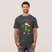 Grappige Pickleball-speler Kerstman Pickleable Cad T-shirt (Voorkant volledig)