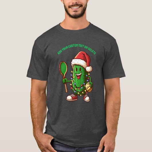 Grappige Pickleball-speler Kerstman Pickleable Cad T-shirt (Voorkant)
