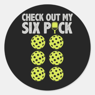 Grappige Pickleball speler Mannen Paddleball Contr Ronde Sticker