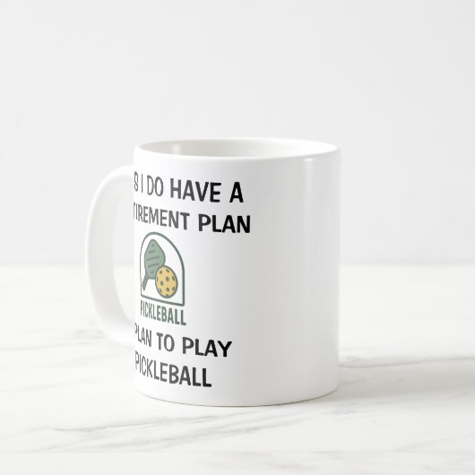 Grappige Pickleball speler mok pensionering mok ca (Voorkant links)