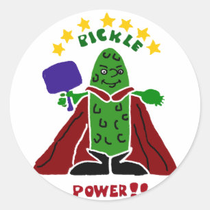 Grappige Pickleball Super Hero Pickle Ronde Sticker