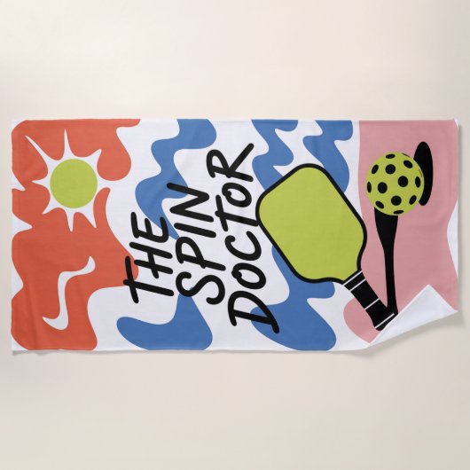 Grappige Pickleball The Spin Doctor Strandlaken (Voorkant)