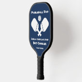 Grappige Pickleball Vader Naam Blauw Paddle (Links)