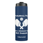 Grappige Pickleball Vader Naam Blauw Thermosbeker (Voorkant)