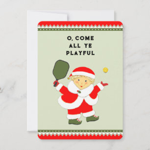 Grappige Pickleball Vakantie Kerstkaarten Feestdagenkaart