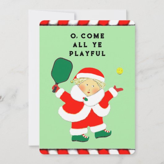 Grappige Pickleball vakantiepassen Feestdagenkaart (Voorkant)