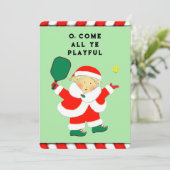 Grappige Pickleball vakantiepassen Feestdagenkaart (Staand voorkant)