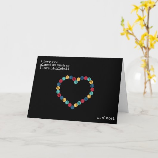 Grappige pickleball Valentijn Kaart (Gele Bloem)