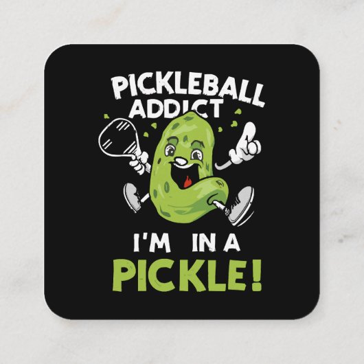 Grappige-Pickleball Vierkante Visitekaartje (Achterkant)
