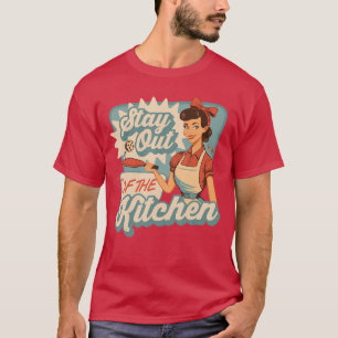 Grappige Pickleball Vintage Blijf uit de Keuken R T-shirt