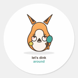 Grappige Pickleball Vos Laat Dink Rondzwerven Ronde Sticker