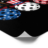 Grappige Pickleball-Vuurwerk Amerikaanse Vlag 4e O Poster (Hoek)