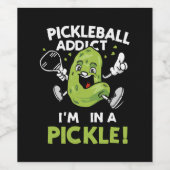 Grappige-Pickleball Wijn Etiket (Enkel label)