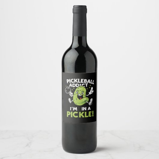 Grappige-Pickleball Wijn Etiket (Voorkant)
