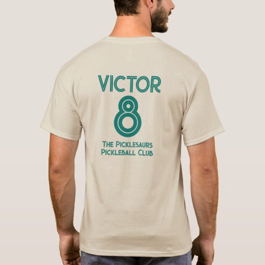 Grappige Pickleballasaurus Rex T-shirt (Achterkant)