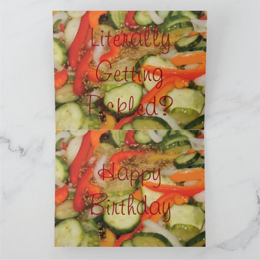 Grappige Pickled Birthday Kaart (Binnen)