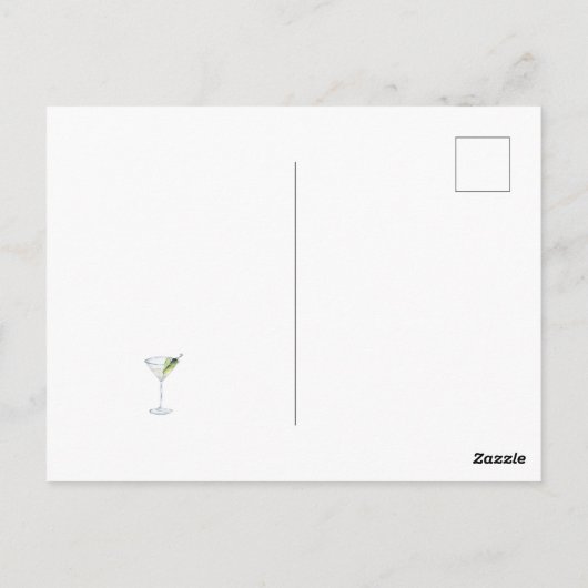 Grappige Pickletini Martini cocktail recept Briefkaart (Achterkant)