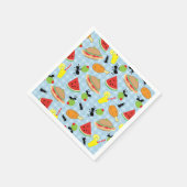 Grappige picknick voedsel patroon papier servetten (Hoek)