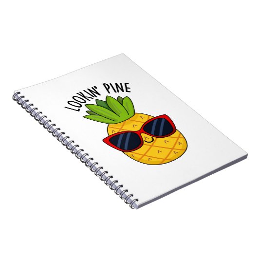 Grappige Pijnboom Ananas Woordspeling  Notitieboek (Rechterzijde)