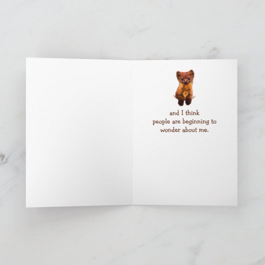 Grappige Pijnboom Martin Wildlife Animal Thinking Kaart (Binnen)