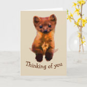 Grappige Pijnboom Martin Wildlife Animal Thinking Kaart (Gele Bloem)