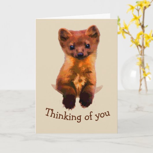 Grappige Pijnboom Martin Wildlife Animal Thinking Kaart (Gele Bloem)