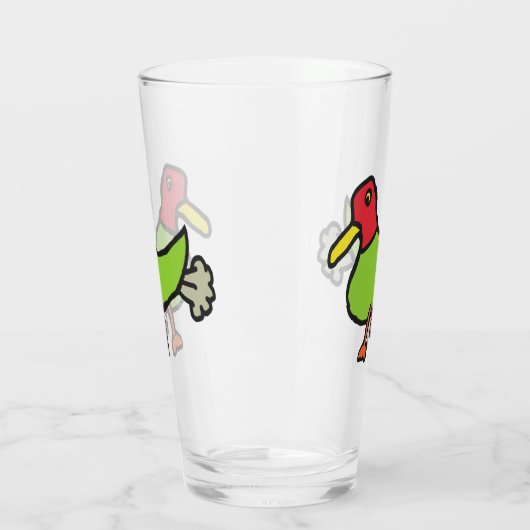 Grappige Pijpende Eend Glas (Links)