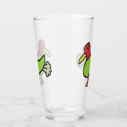 Grappige Pijpende Eend Glas (Rechts)