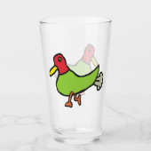 Grappige Pijpende Eend Glas (Voorkant)