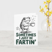 Grappige Pijperende Kikker Scheet Grap Soms Ben Ik Kaart (Gele Bloem)
