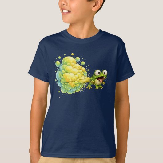 Grappige Pijprokende Kikker Grappige Scheetbel  T-shirt (Voorkant)