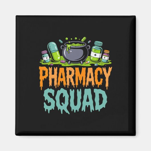 Grappige Pillen Apotheker Apotheek Squad Halloween Magneet (Voorkant)